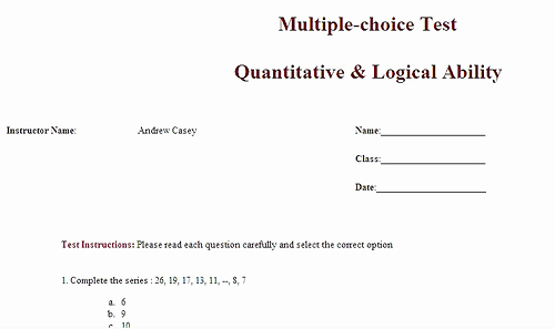 Multiple Choice Test Template New 5 Multiple Choice Test Templates Excel Xlts