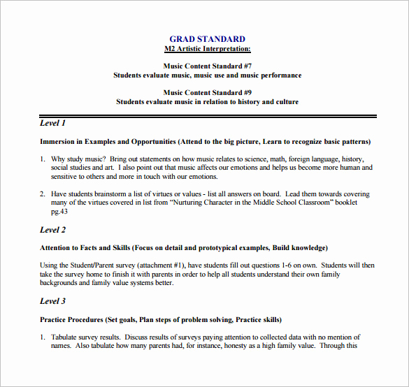 Music Lesson Plan Template Fresh Music Lesson Plan Template 7 Free Word Excel Pdf