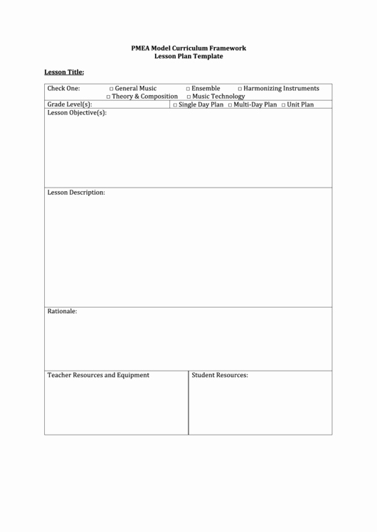 Music Lesson Plan Template Luxury General Music Lesson Plan Template – Elementary General