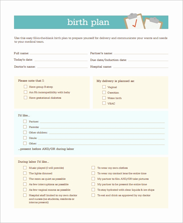 Natural Birth Plan Template Unique 23 Sample Birth Plan Templates Pdf Word Apple Pages