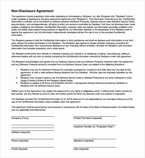 Nda Agreement Template Word Best Of 7 Free Non Disclosure Agreement Templates Excel Pdf formats