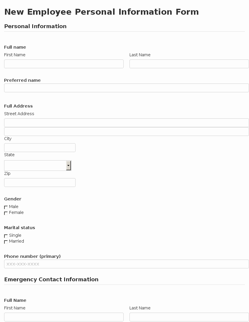 New Employee Information form Luxury Business form Template Gallery
