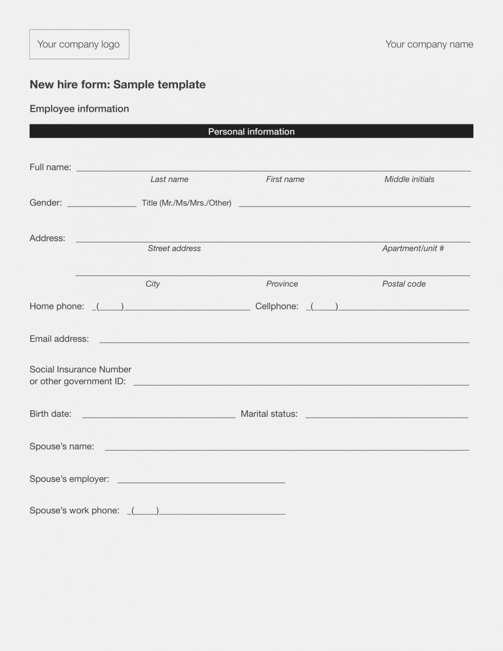 New Employee Information form New why is Employee Information form Pdf so