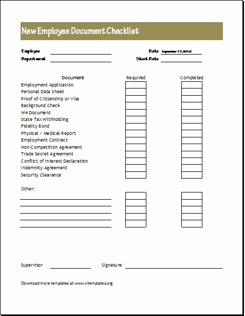 New Hire Checklist Template Inspirational Document Checklists for New &amp; Terminated Employee