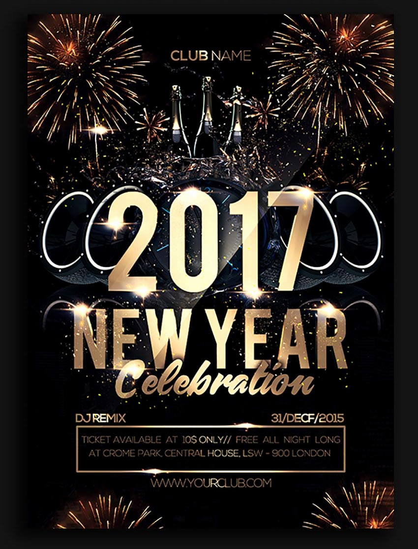 New Years Eve Flyer Unique 50 Amazing Christmas and New Year S Eve Flyers for the