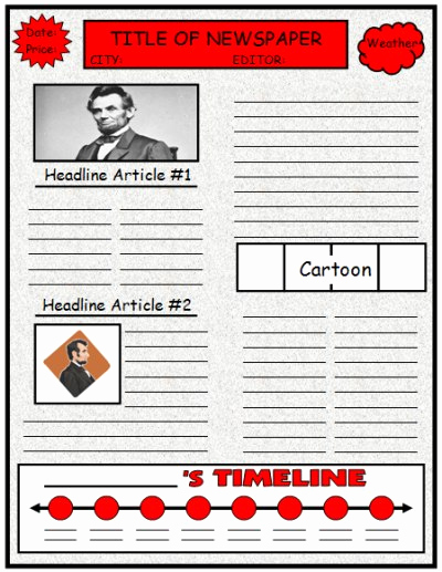 Newspaper Template for Kids Lovely Biography Book Report Newspaper Templates Printable