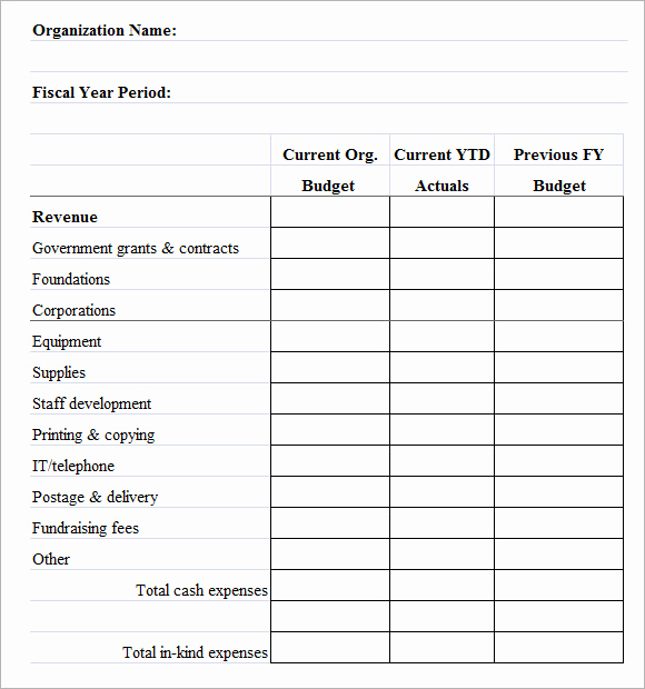 Non Profit Budget Template Lovely Non Profit Bud Template