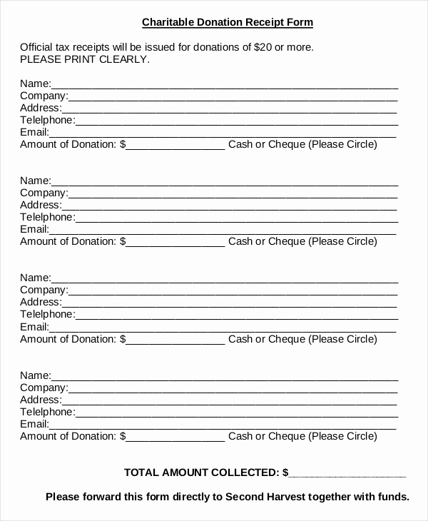 Non Profit Donation Receipt Template Beautiful Donation Sheet Template 4 Free Pdf Documents Download
