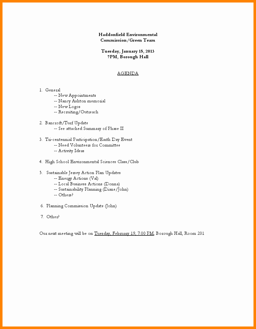 Nonprofit Board Meeting Agenda Template Best Of Template Gallery Page 5