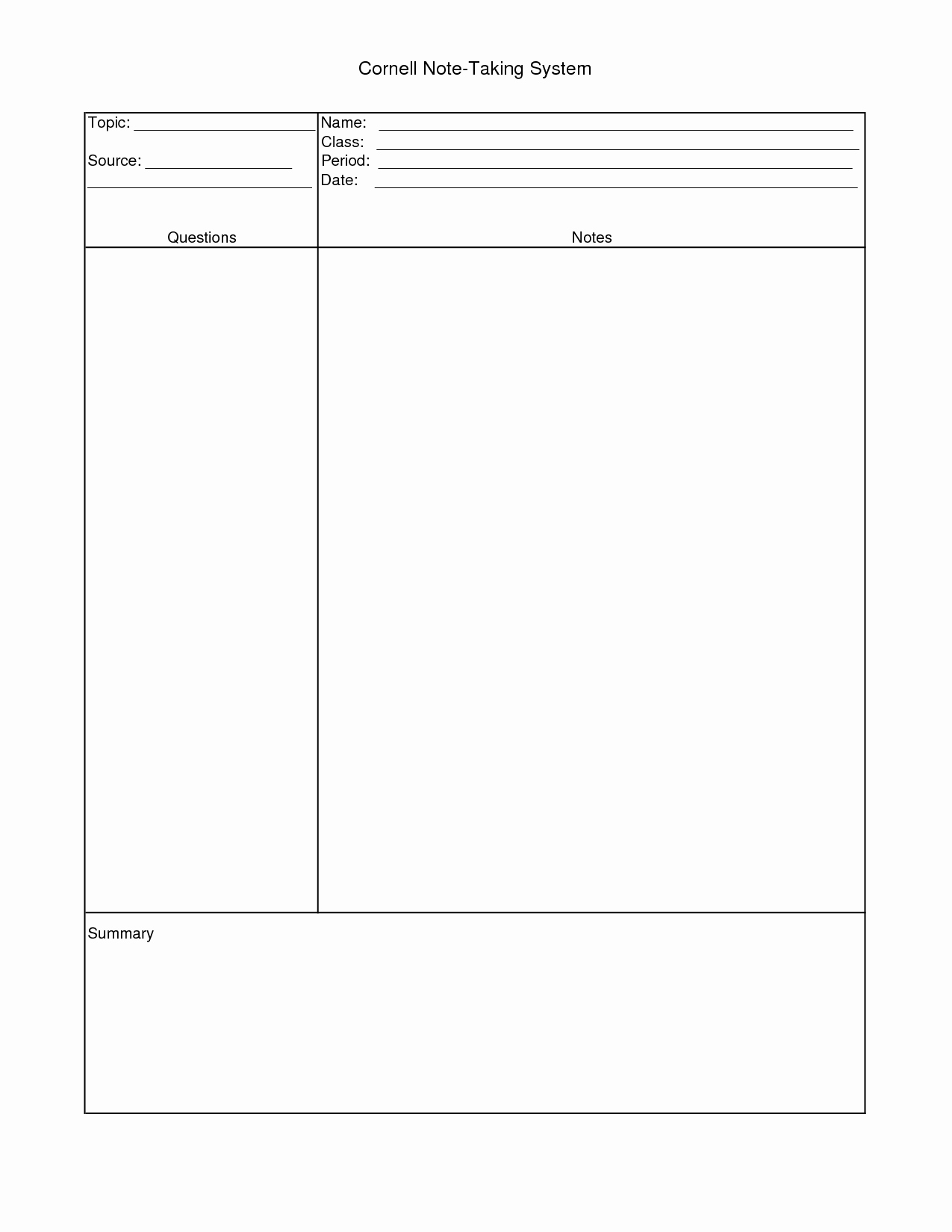 Note Taking Template Word Unique Word Template Category Page 1 Efoza