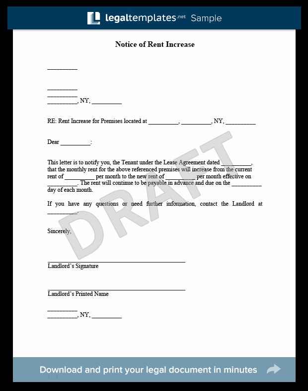 Notice Of Rent Increase form Beautiful Pin by Legal Templates On Legal Document Samples