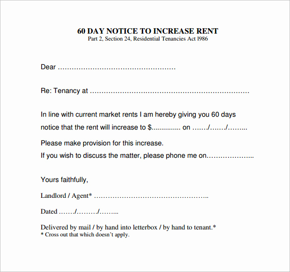 Notice Of Rent Increase form Lovely 11 Rent Increase Notice Templates to Download for Free