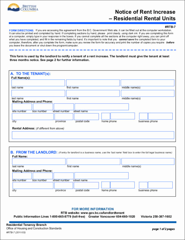 Notice Of Rent Increase Inspirational 9 Tenancy Notice Samples &amp; Templates Free Pdf format