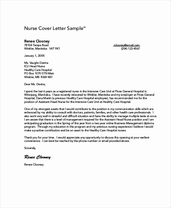 Nursing Cover Letters Sample Awesome Cover Letter Example New Graduate Nurse