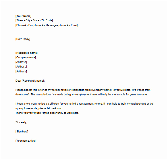 Official Letter Of Resignation Best Of 16 formal Resignation Letter Templates Pdf Doc