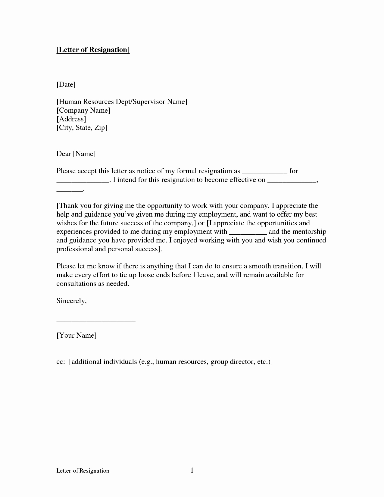 Official Letter Of Resignation Elegant Free Printable Letter Of Resignation form Generic
