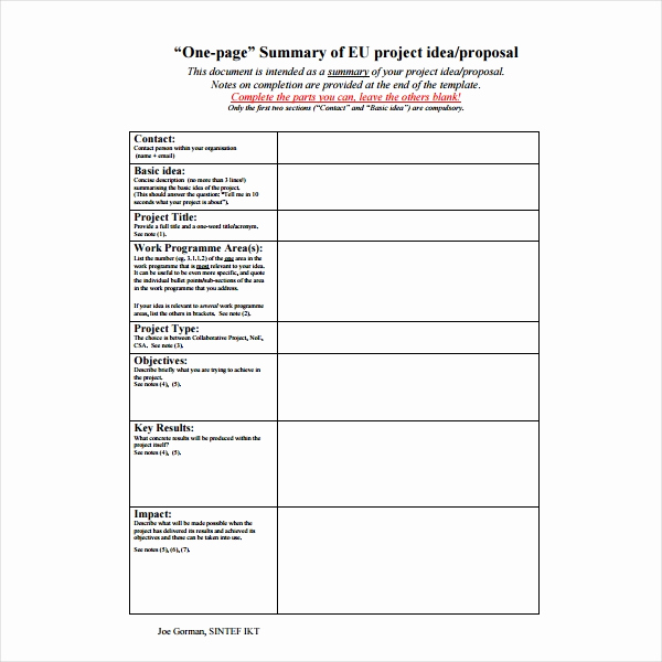 One Page Proposal Template Beautiful How to Write A E Page Proposal Templates Pdf Word