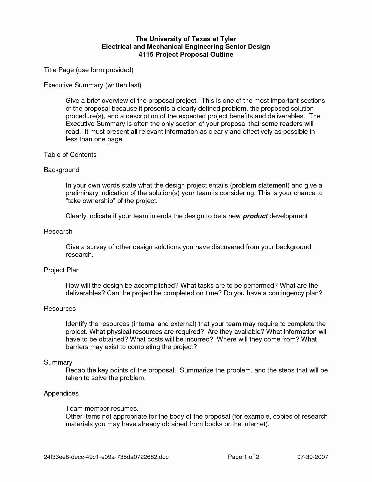 One Page Proposal Template New Best S Of E Page Job Proposal Job Template