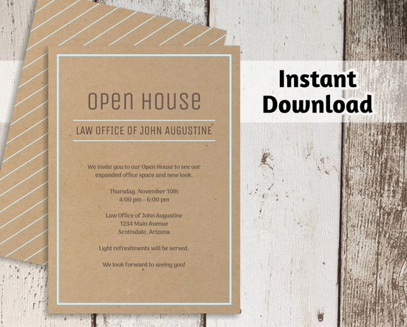 Open House Invite Template Unique Printable Business Invitation Template Open House Business