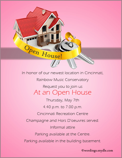 open house invitation wording