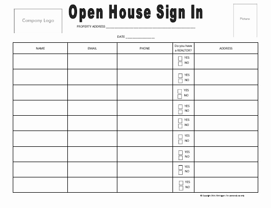 Open House Sign In Sheets Awesome Open House Sign In Sheet Best Seller Real Estate forms