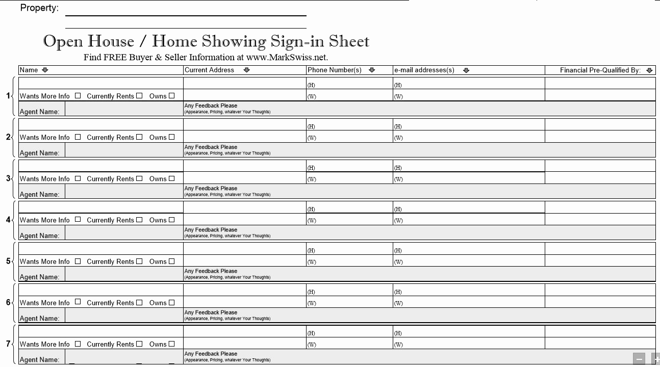Open House Sign In Sheets New 10 Free Sample Open House Sign In Sheet Templates
