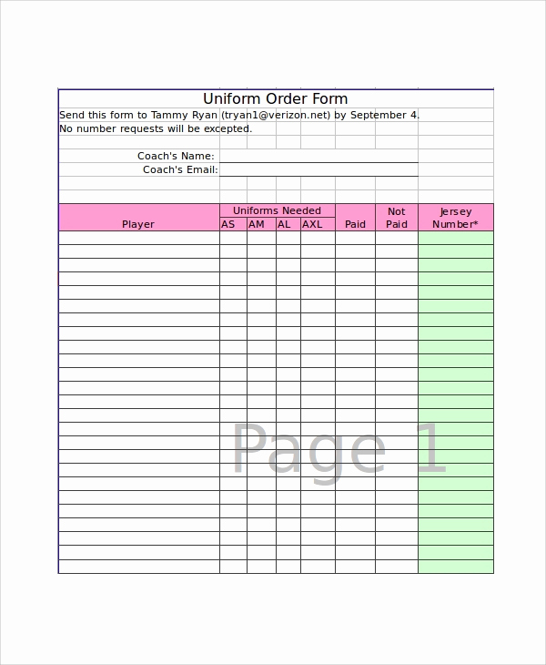 Order form Template Excel Luxury Excel order form Template 19 Free Excel Documents