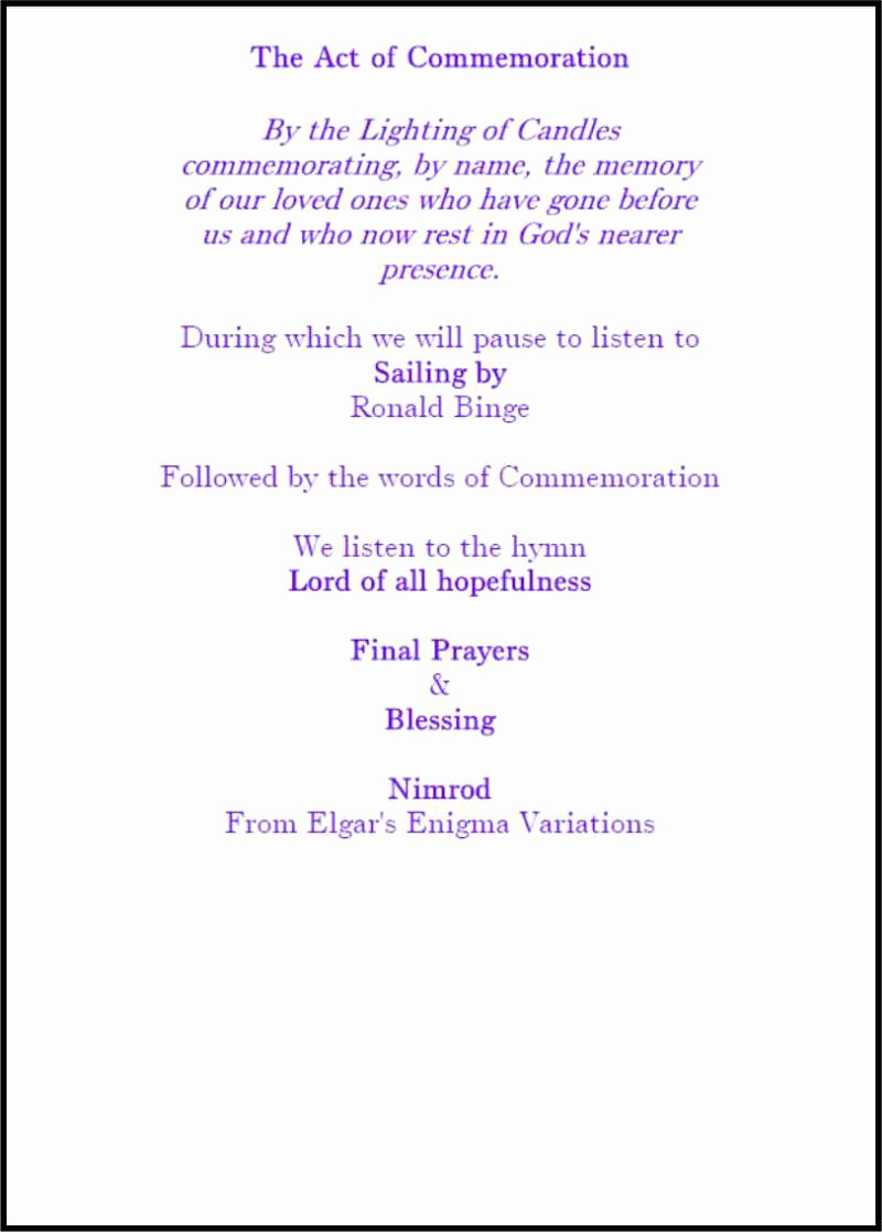Order Of Service for Funeral Inspirational G Roberts Independent Family Funeral Directors who to