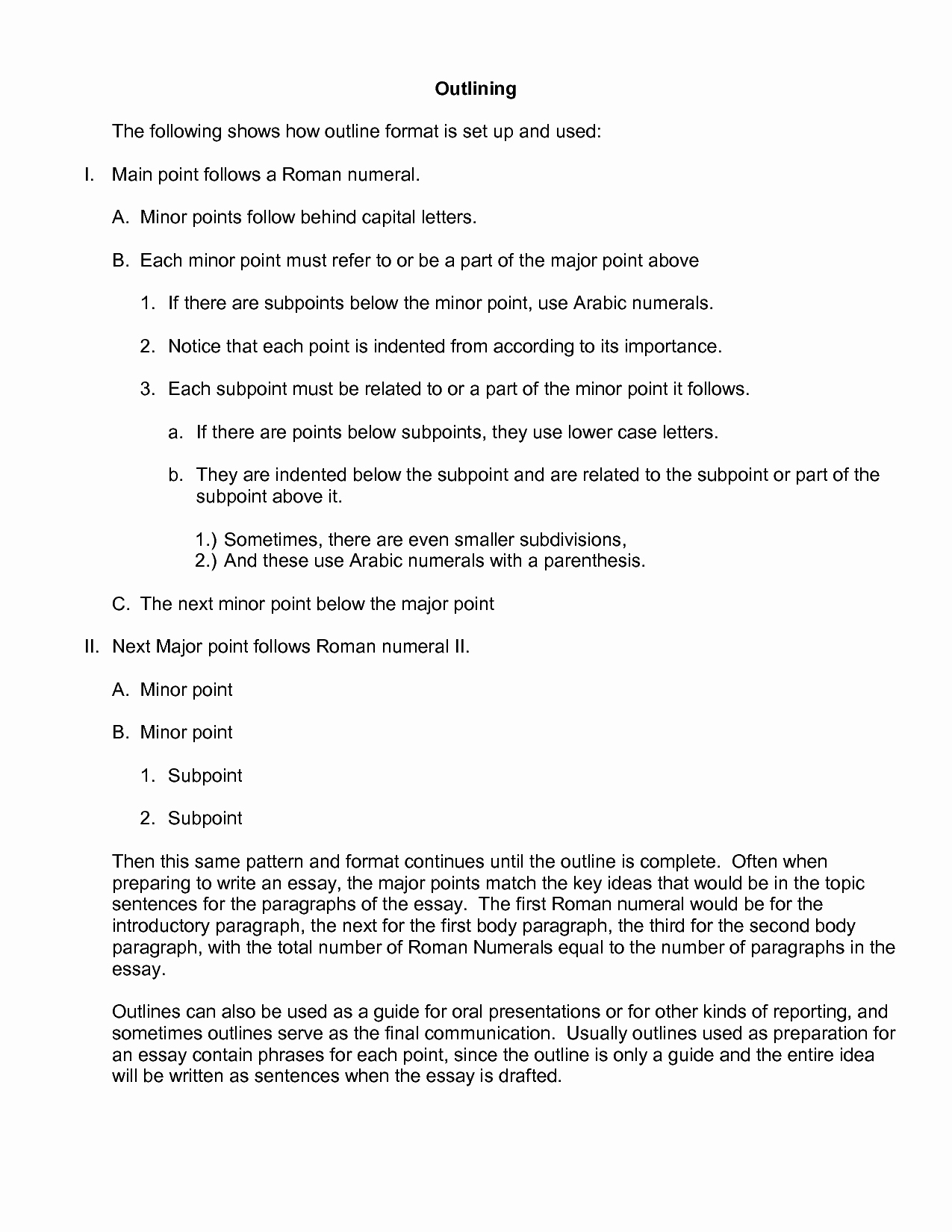 Outline Of A Paper New Research Paper Outline Example Apa Style