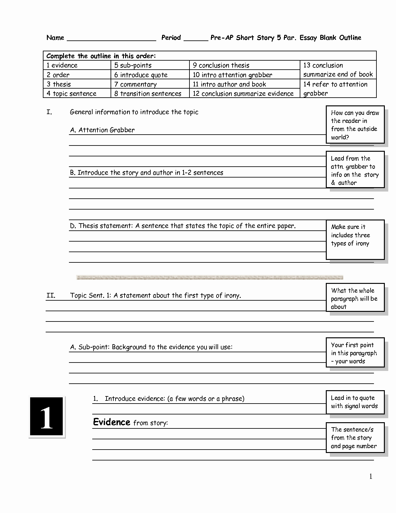 Outline Template for Essay Awesome Blank Research Paper Outline format