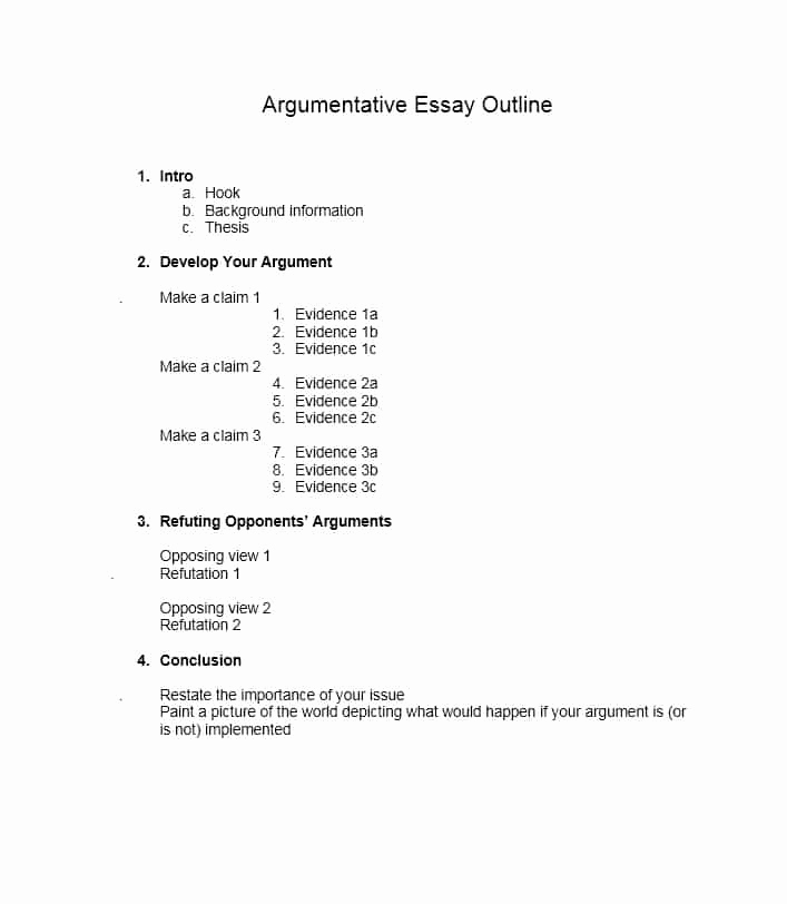 Outline Template for Essay Elegant 37 Outstanding Essay Outline Templates Argumentative