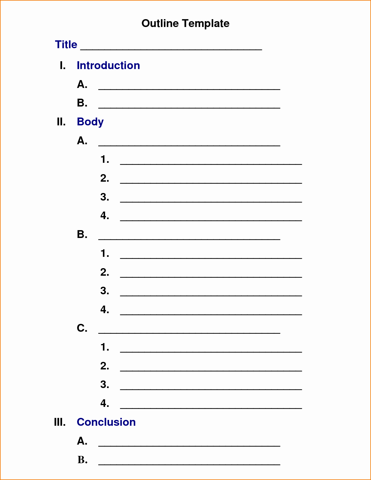 Outline Template for Essay Unique 6 Research Outline Template
