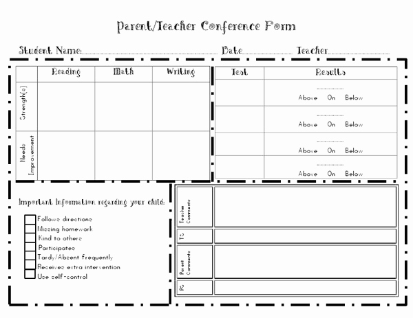 Parent Teacher Conference forms Lovely 63 Best Parent Teacher Conference form Images On Pinterest