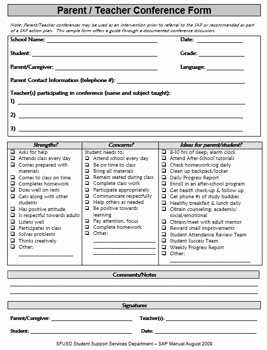 Parent Teacher Conference forms Unique 9 Free Sample Conference Sign In Sheet Templates