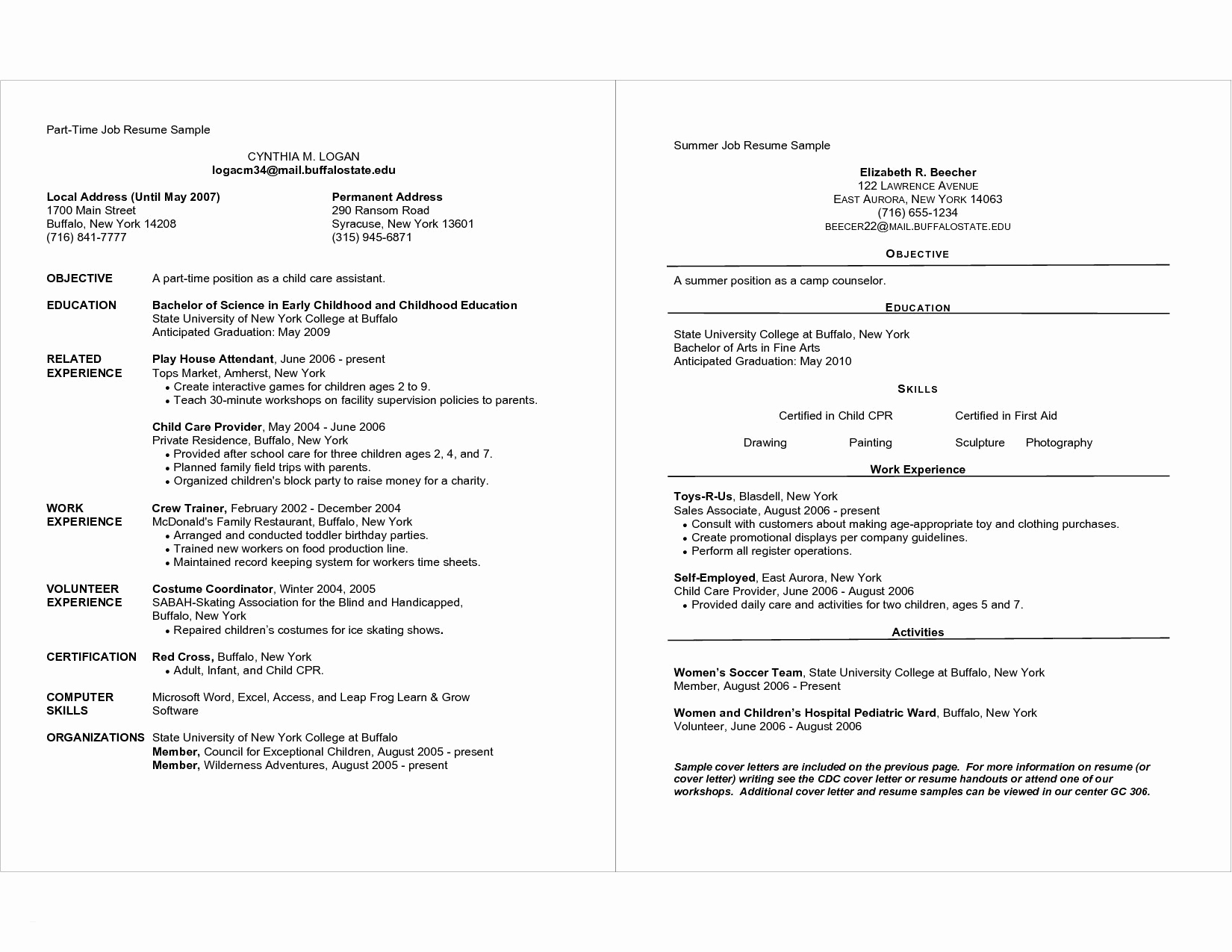 Part Time Job Resume Unique 1st Time Job Resume Examples – First Time Resume Template