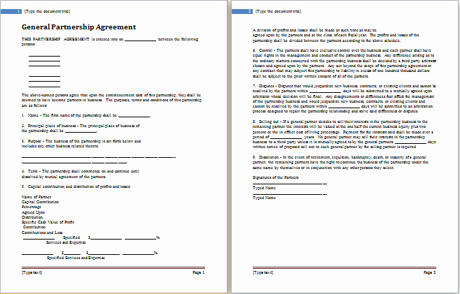 Partnership Agreement Template Word Elegant Partnership Agreement Template for Ms Word