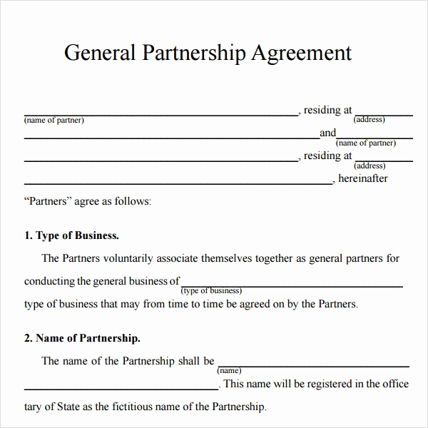 partnership agreement template