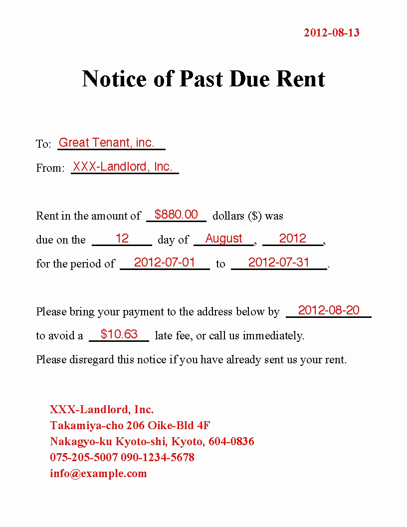 Past Due Invoice Letter Unique Past Due Rent Letter Template Samples