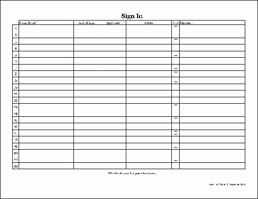 Patient Sign In Sheets Fresh Free Easy Copy Basic Patient Sign In Sheet with Signature