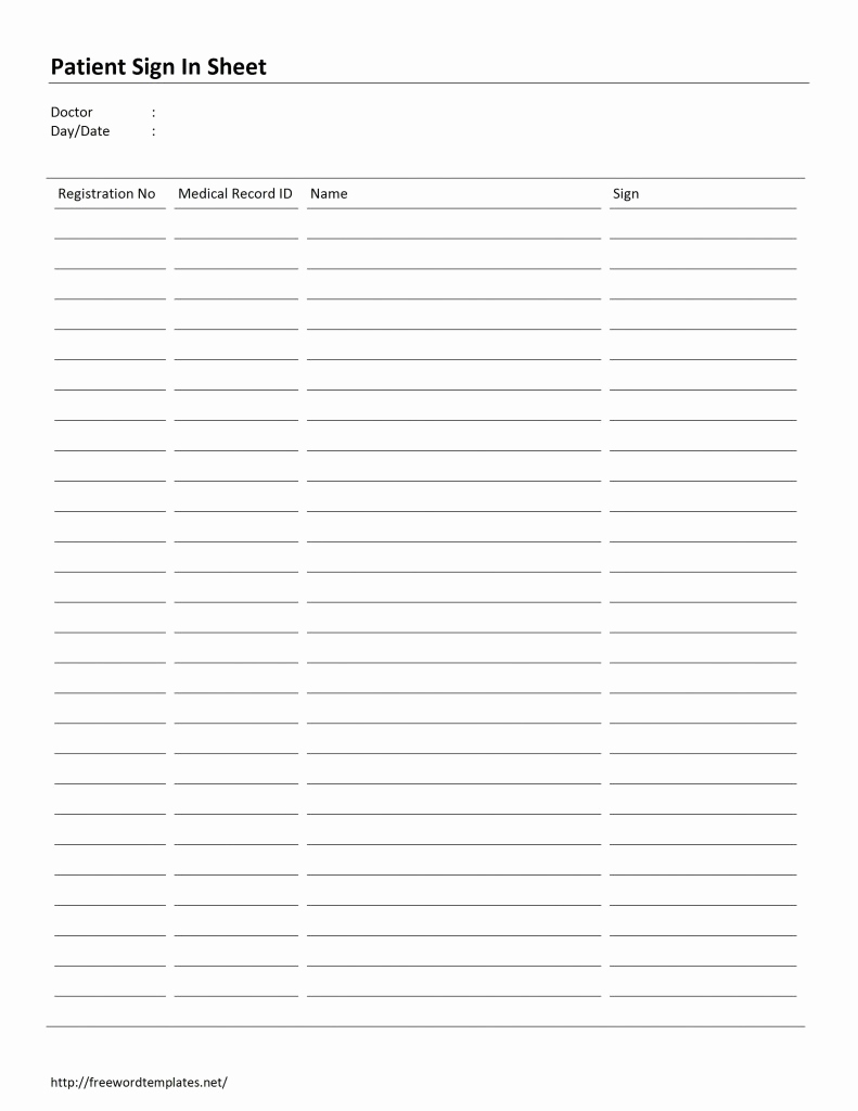 Patient Sign In Sheets Luxury Patient Sign In Sheet Template
