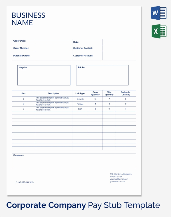 Pay Stub Template Pdf Inspirational 25 Sample Editable Pay Stub Templates to Download