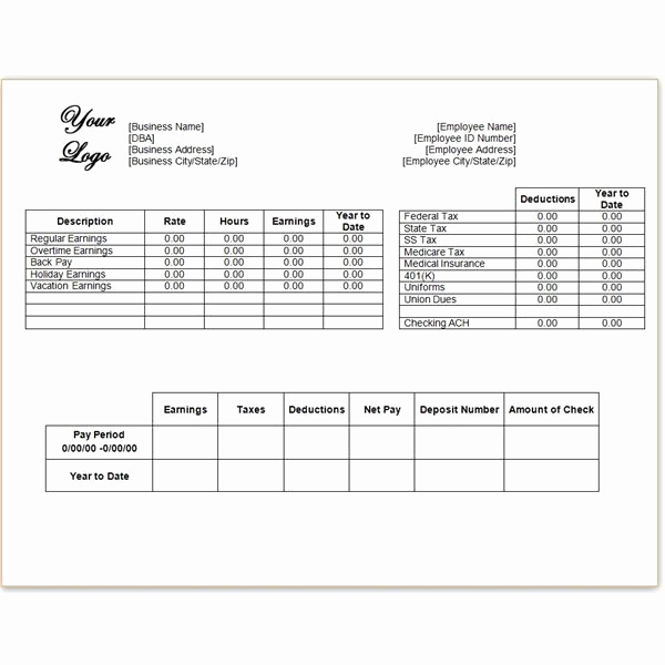 Pay Stub Template Word Awesome Download A Free Pay Stub Template for Microsoft Word or Excel