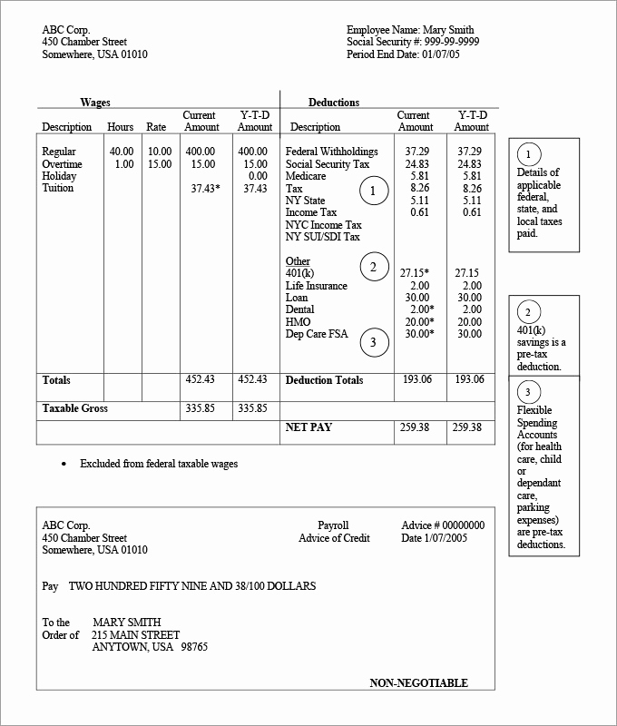 Pay Stub Template Word Fresh 4 Free Check Stub Templates Pdf Excel Sample Documents