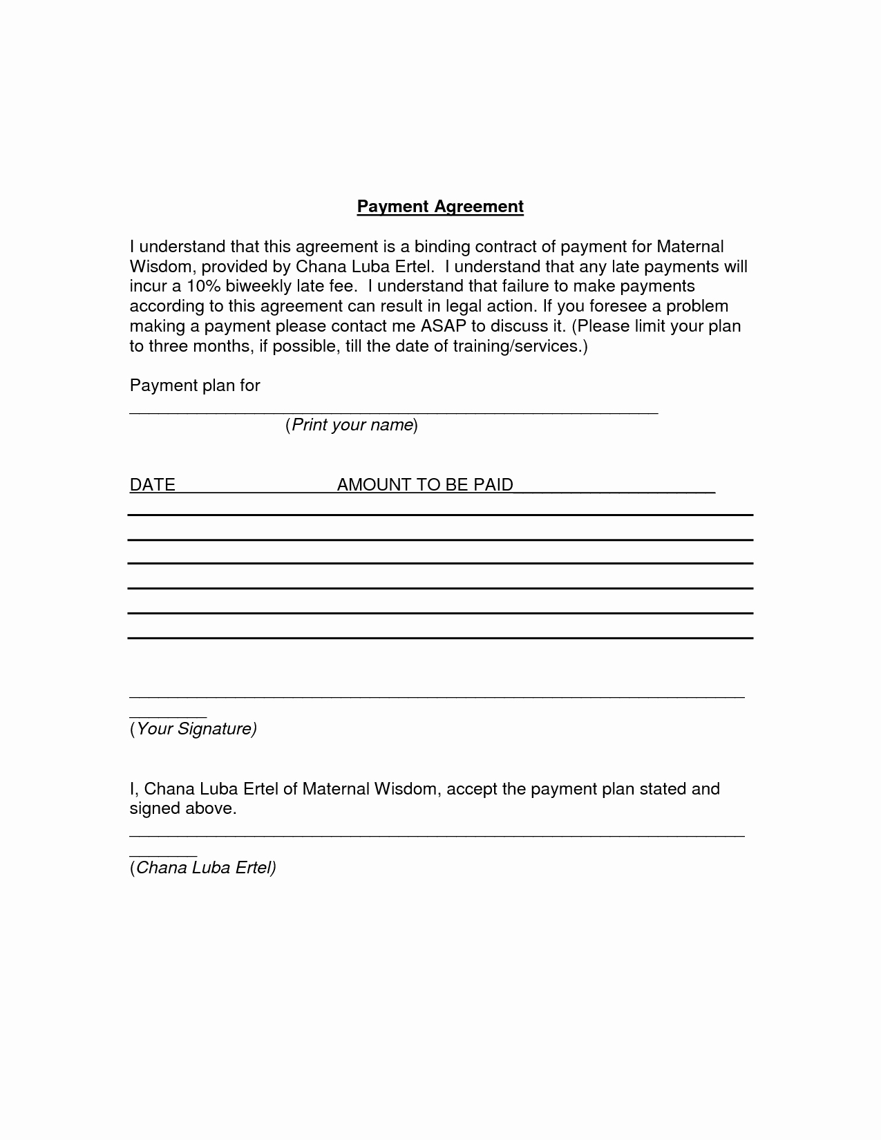 Payment Agreement Contract Pdf Awesome 5 Payment Agreement Templates Word Excel Pdf formats