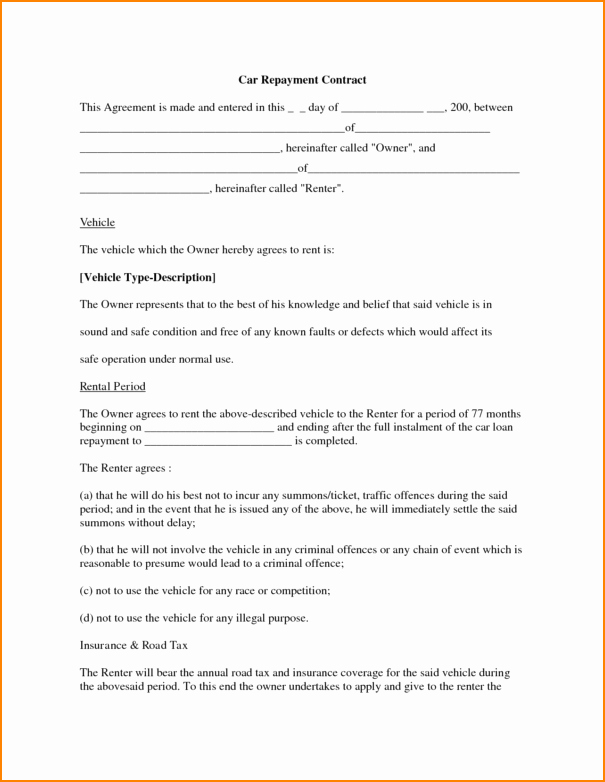 Payment Agreement Contract Pdf Lovely 5 Taking Over Car Payments Contract Pdf