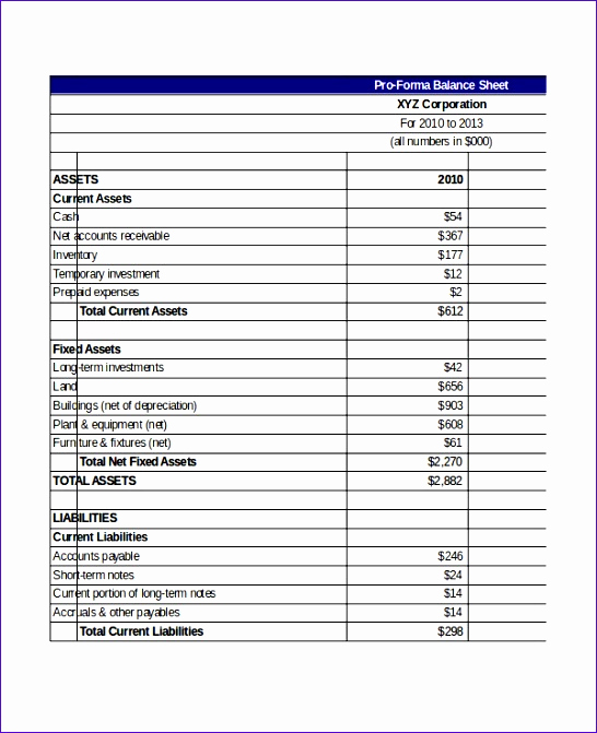 Personal Balance Sheet Example Awesome 11 Personal Balance Sheet Excel Template Exceltemplates