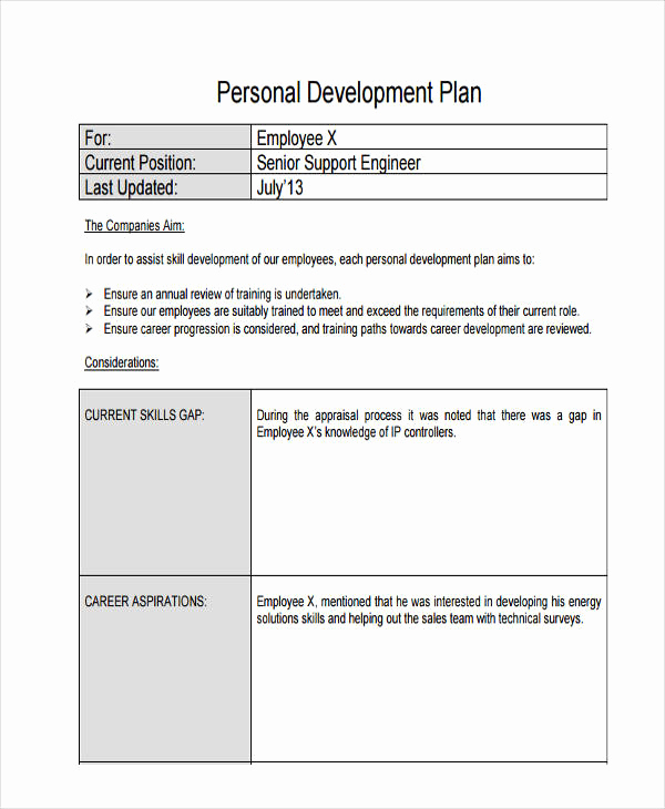 Personal Development Plan Template New 58 Development Plan Examples &amp; Samples Pdf Word Pages