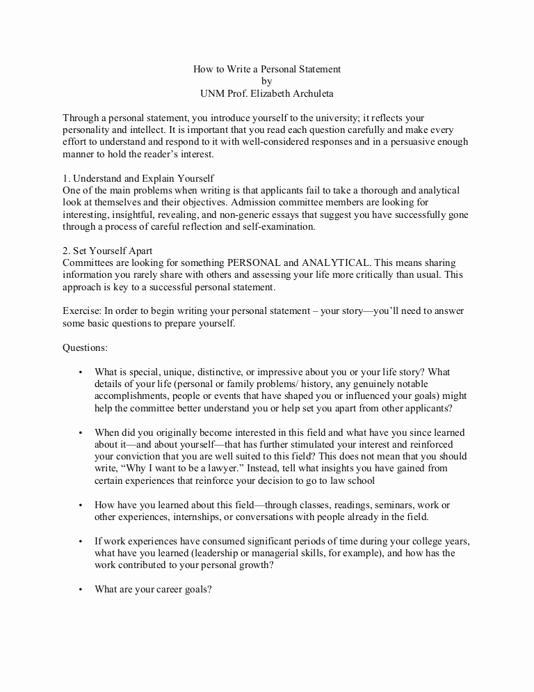 Personal Essay About Yourself Examples Inspirational How to Write A Personal Statement 1