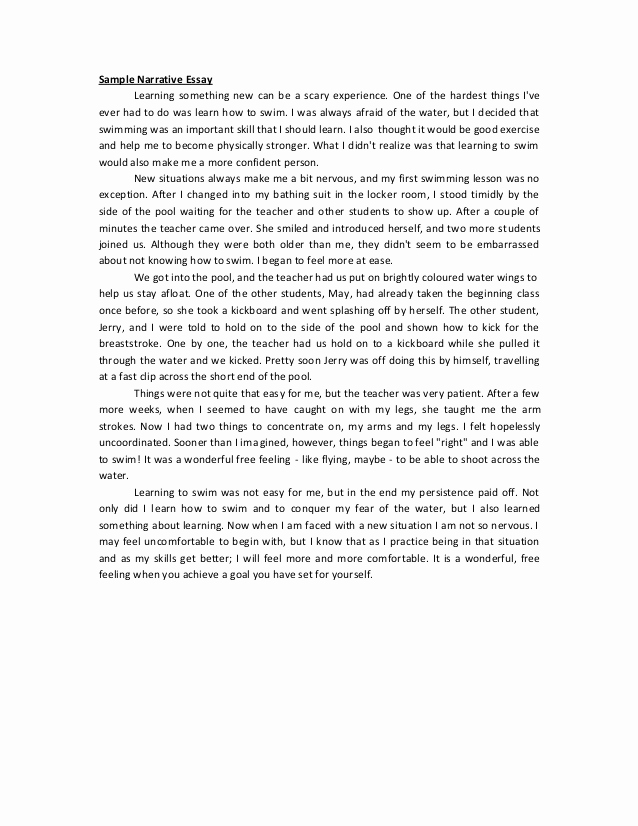 Personal Essay About Yourself Examples Inspirational Sample Narrative Essay