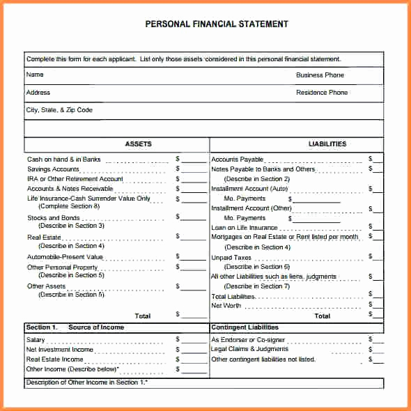 Personal Financial Statement Excel Elegant 15 Personal Financial Statements Excel